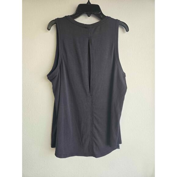 Athleta With Ease Open Back Tank Top Black Size M - Relaxed Fit Studio Yoga - Picture 3 of 4